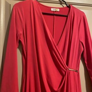 Pink Calvin Klein wrap dress